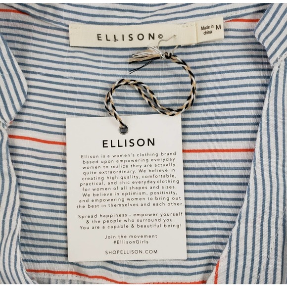 Ellison Women's Striped Sleeveless Blouse ~ Size Medium ~ NWT / New with Tags - Picture 9 of 11